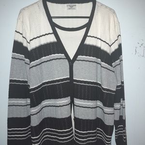 Vintage Alfred Dunner cardigan sweater with shell.